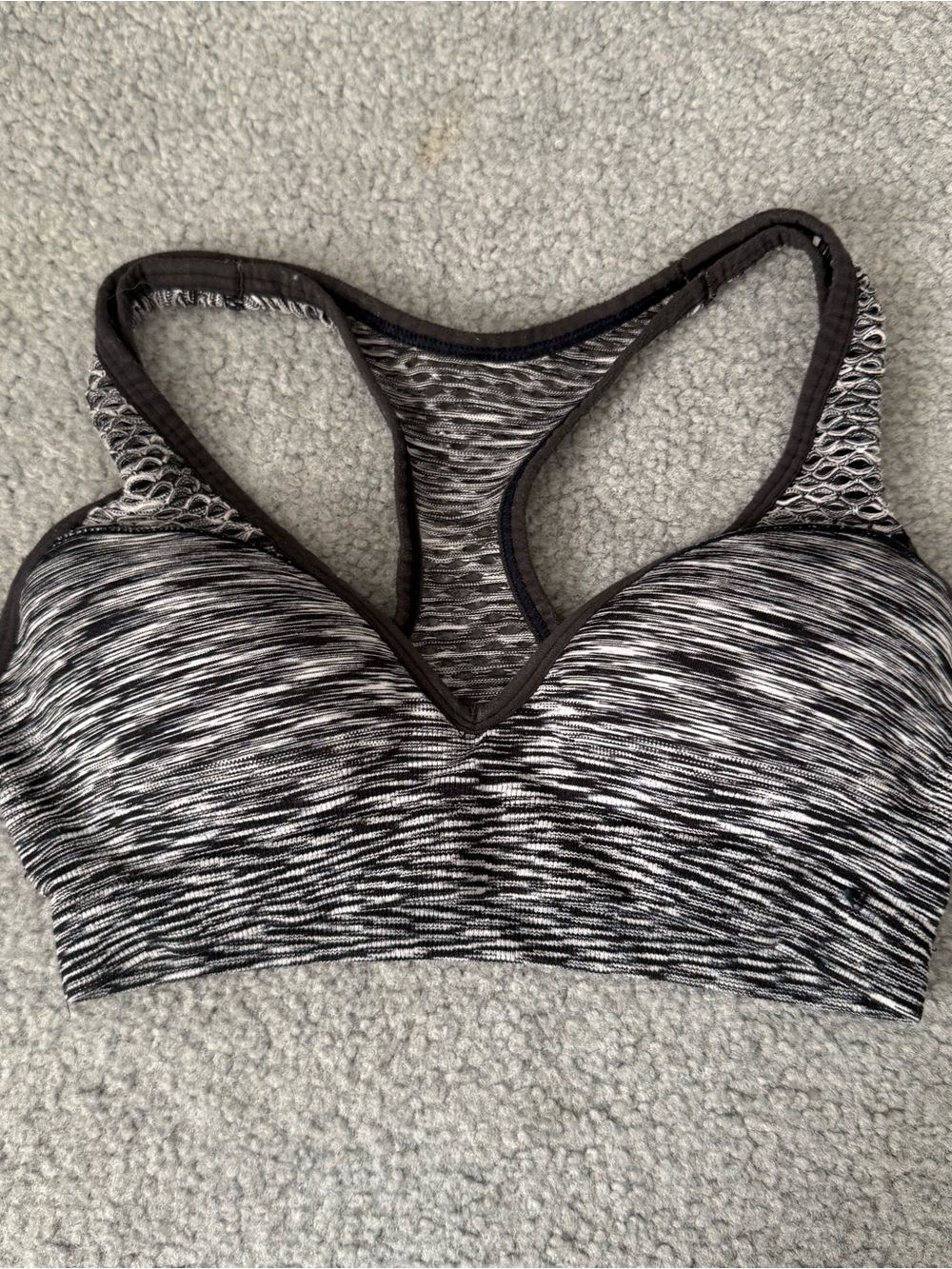 PINK Victoria’s Secret Seamless Racerback Sports Bra - Black & White XSmall GUC